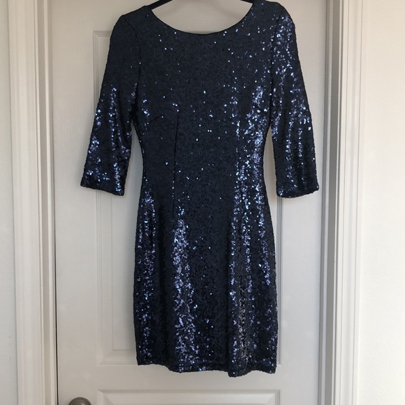 Delightful ways Navy Blue Sequin Dress - Picture 1 of 6